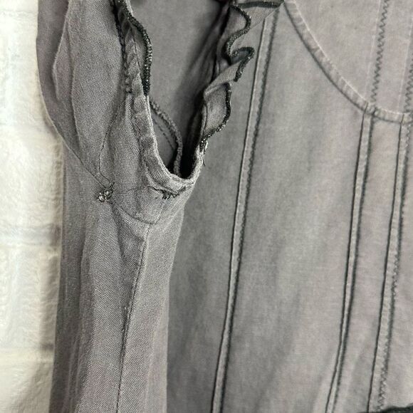 Peacock Ways Linen Lagenlook Tunic Top Dress Cotton size Large - Picture 5 of 9